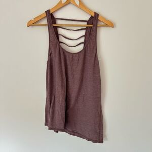 Vimmia Asymmetrical Ladder Back Tank Top Plum